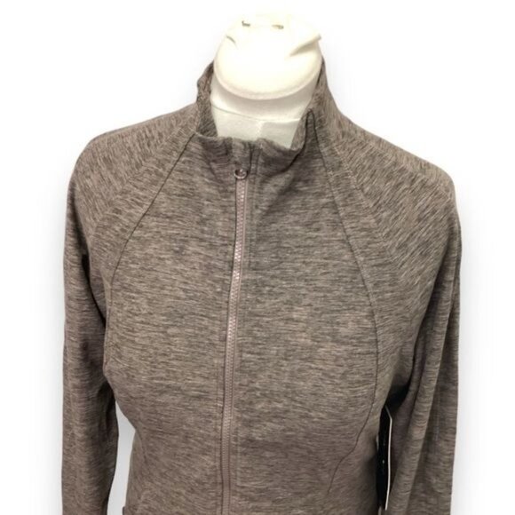 Yogalicious Lux Women’s Full Zip Performance Jacket, Mocha, size XXL - Picture 2 of 8